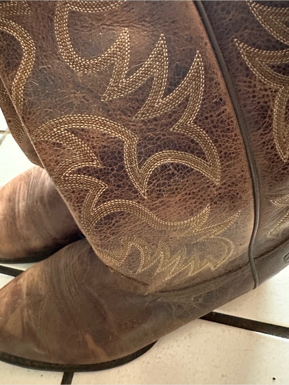 Ariat Brown Leather Shoe Interior Branding
